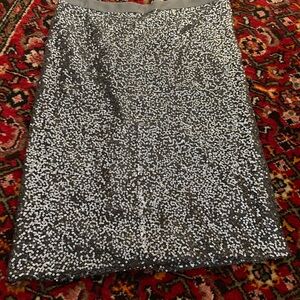 J. Crew Silver Sequin Pencil Skirt